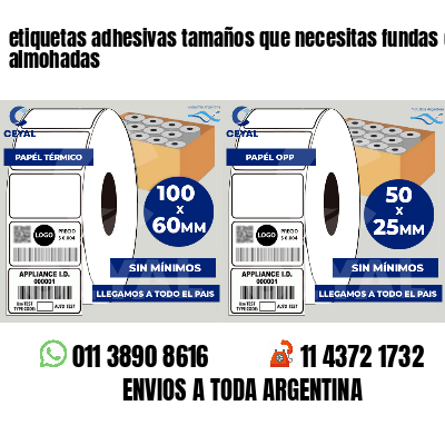 etiquetas adhesivas tamaños que necesitas fundas de almohadas