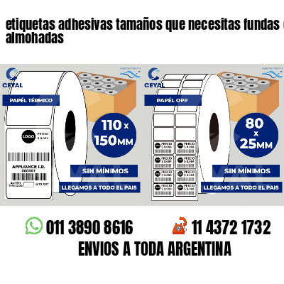 etiquetas adhesivas tamaños que necesitas fundas de almohadas