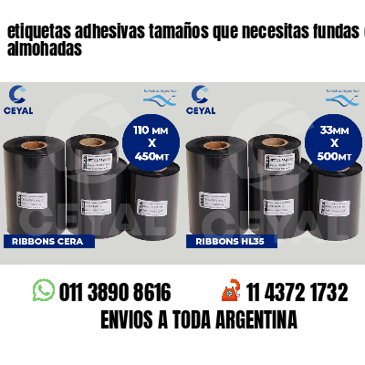etiquetas adhesivas tamaños que necesitas fundas de almohadas