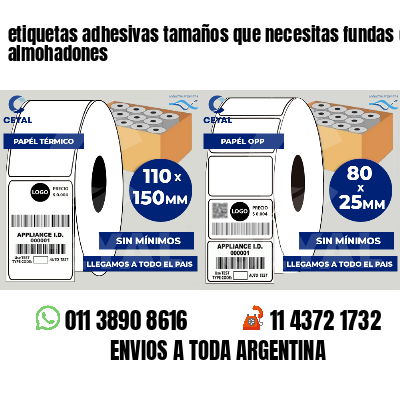 etiquetas adhesivas tamaños que necesitas fundas de almohadones