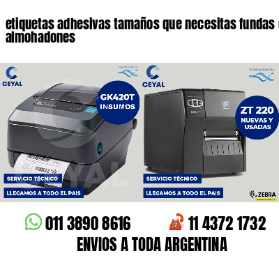 etiquetas adhesivas tamaños que necesitas fundas de almohadones