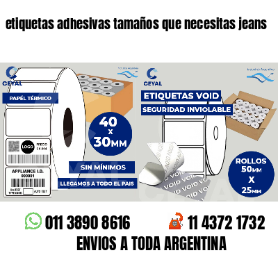 etiquetas adhesivas tamaños que necesitas jeans