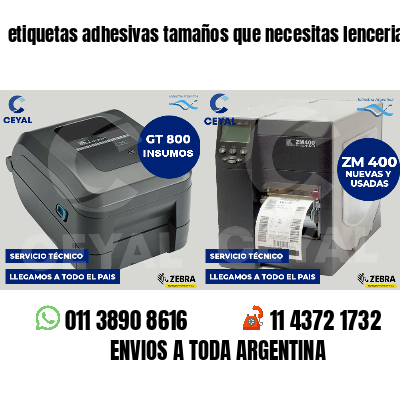 etiquetas adhesivas tamaños que necesitas lenceria