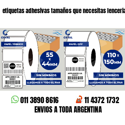 etiquetas adhesivas tamaños que necesitas lenceria