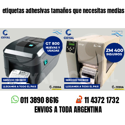 etiquetas adhesivas tamaños que necesitas medias