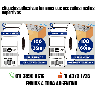 etiquetas adhesivas tamaños que necesitas medias deportivas