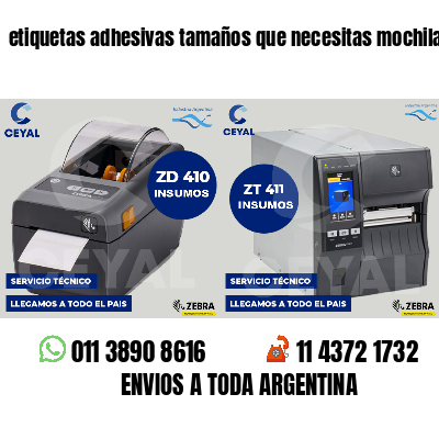 etiquetas adhesivas tamaños que necesitas mochilas