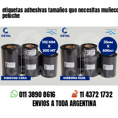 etiquetas adhesivas tamaños que necesitas muñecos peluche