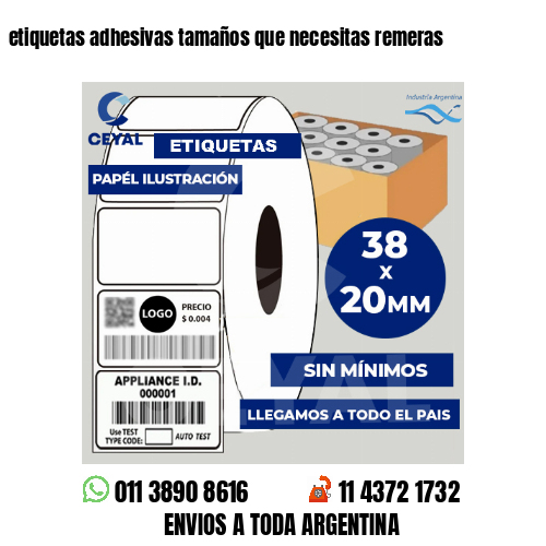 etiquetas adhesivas tamaños que necesitas remeras