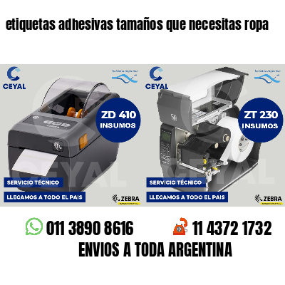 etiquetas adhesivas tamaños que necesitas ropa