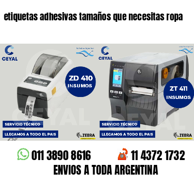 etiquetas adhesivas tamaños que necesitas ropa