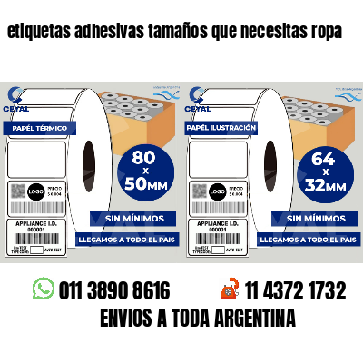 etiquetas adhesivas tamaños que necesitas ropa
