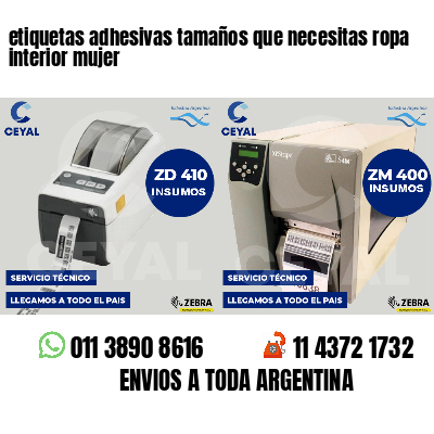 etiquetas adhesivas tamaños que necesitas ropa interior mujer