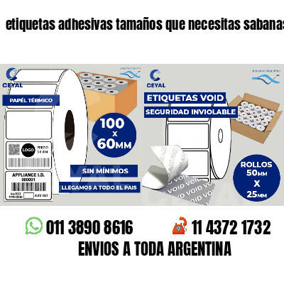 etiquetas adhesivas tamaños que necesitas sabanas