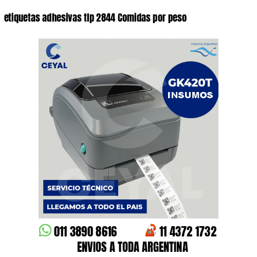 etiquetas adhesivas tlp 2844 Comidas por peso