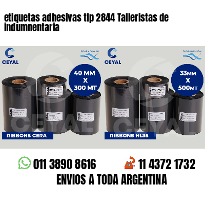 etiquetas adhesivas tlp 2844 Talleristas de indumnentaria