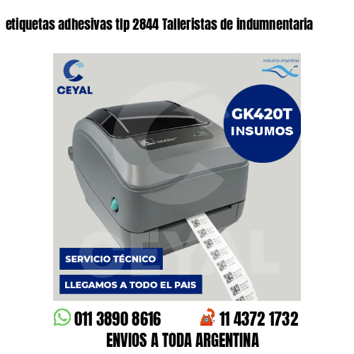 etiquetas adhesivas tlp 2844 Talleristas de indumnentaria