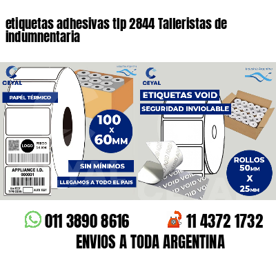 etiquetas adhesivas tlp 2844 Talleristas de indumnentaria