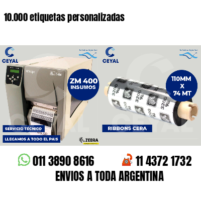 10.000 etiquetas personalizadas