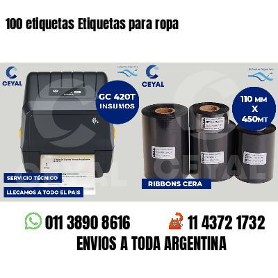 100 etiquetas Etiquetas para ropa