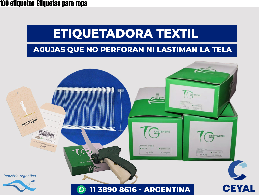 100 etiquetas Etiquetas para ropa