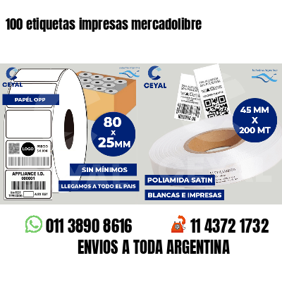 100 etiquetas impresas mercadolibre