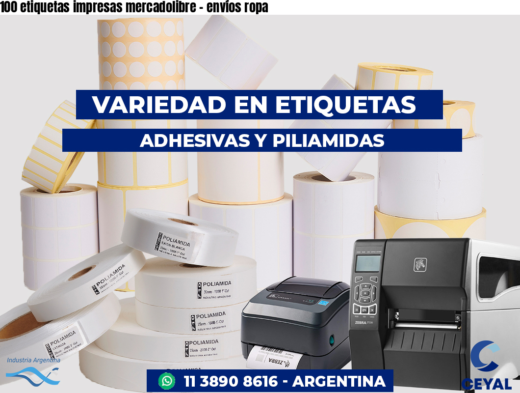 100 etiquetas impresas mercadolibre – envíos ropa