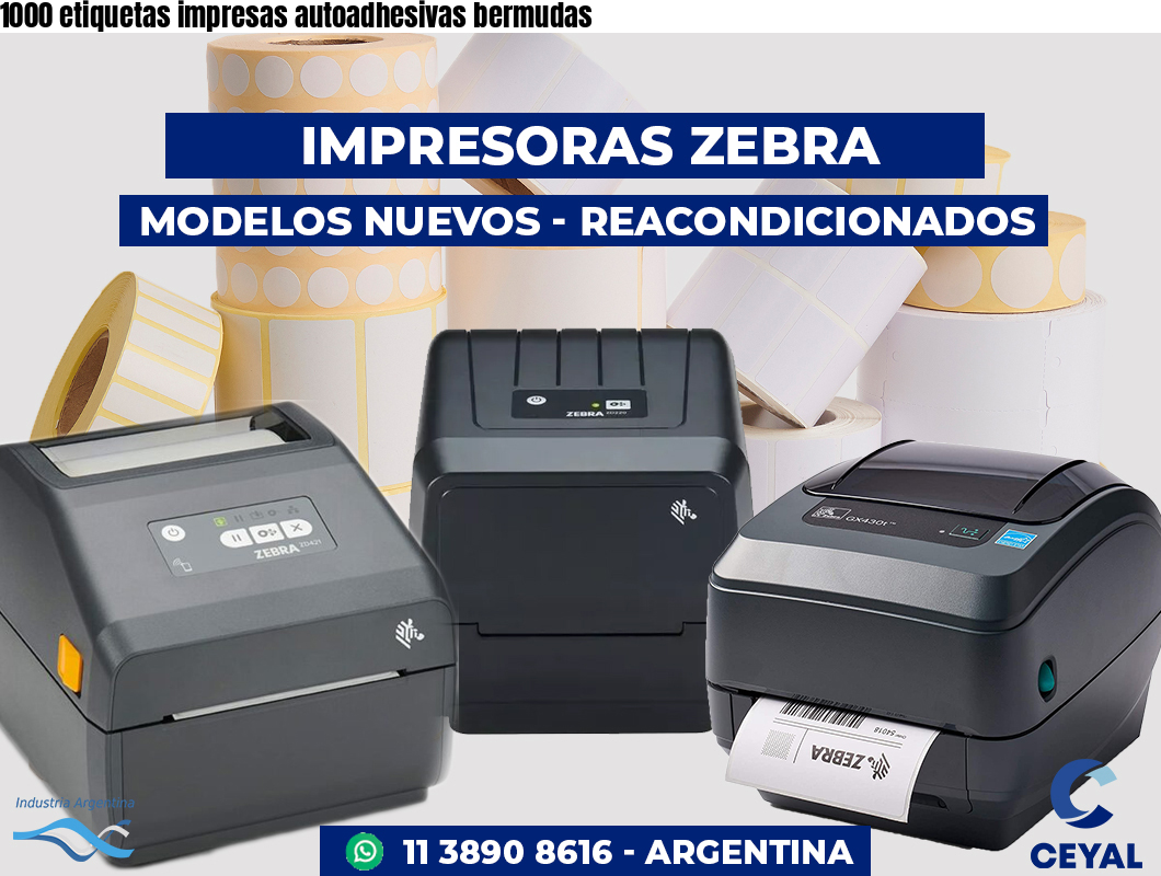 1000 etiquetas impresas autoadhesivas bermudas