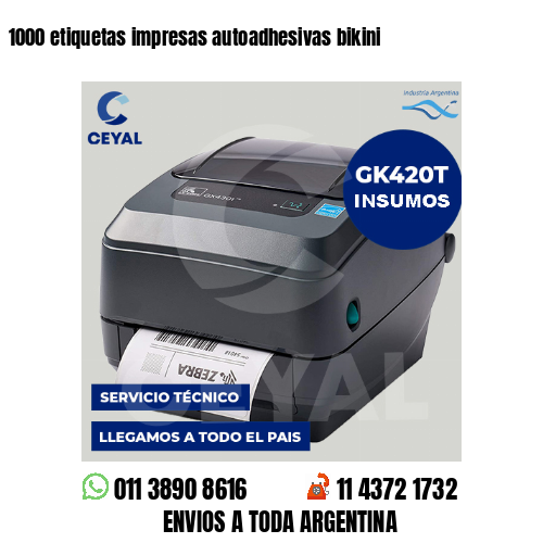 1000 etiquetas impresas autoadhesivas bikini
