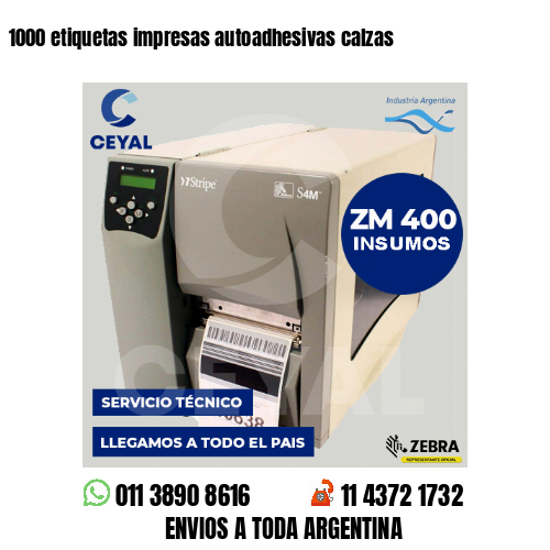 1000 etiquetas impresas autoadhesivas calzas