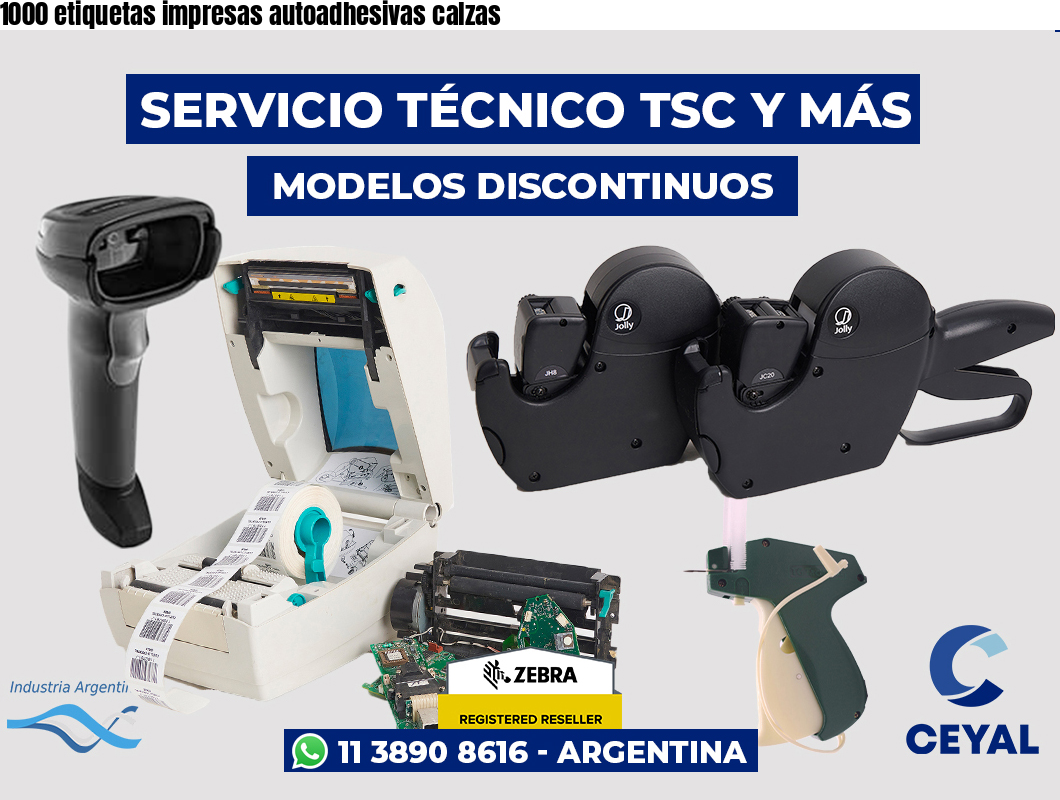 1000 etiquetas impresas autoadhesivas calzas