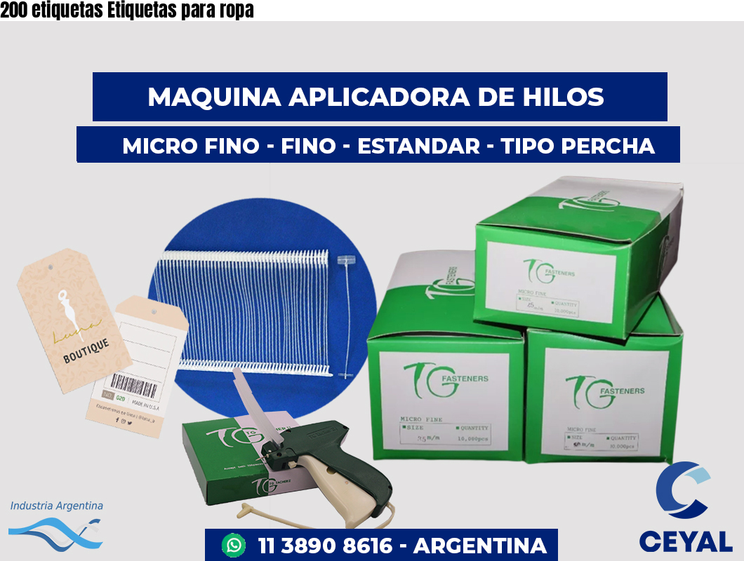 200 etiquetas Etiquetas para ropa