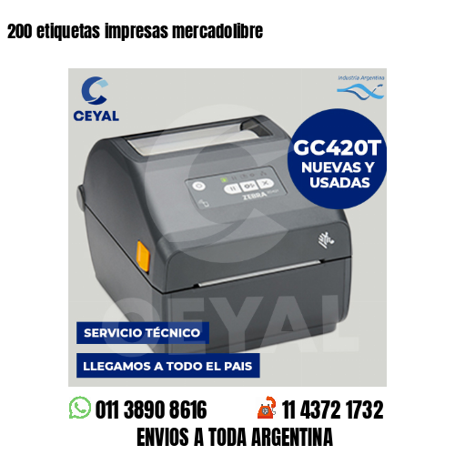 200 etiquetas impresas mercadolibre