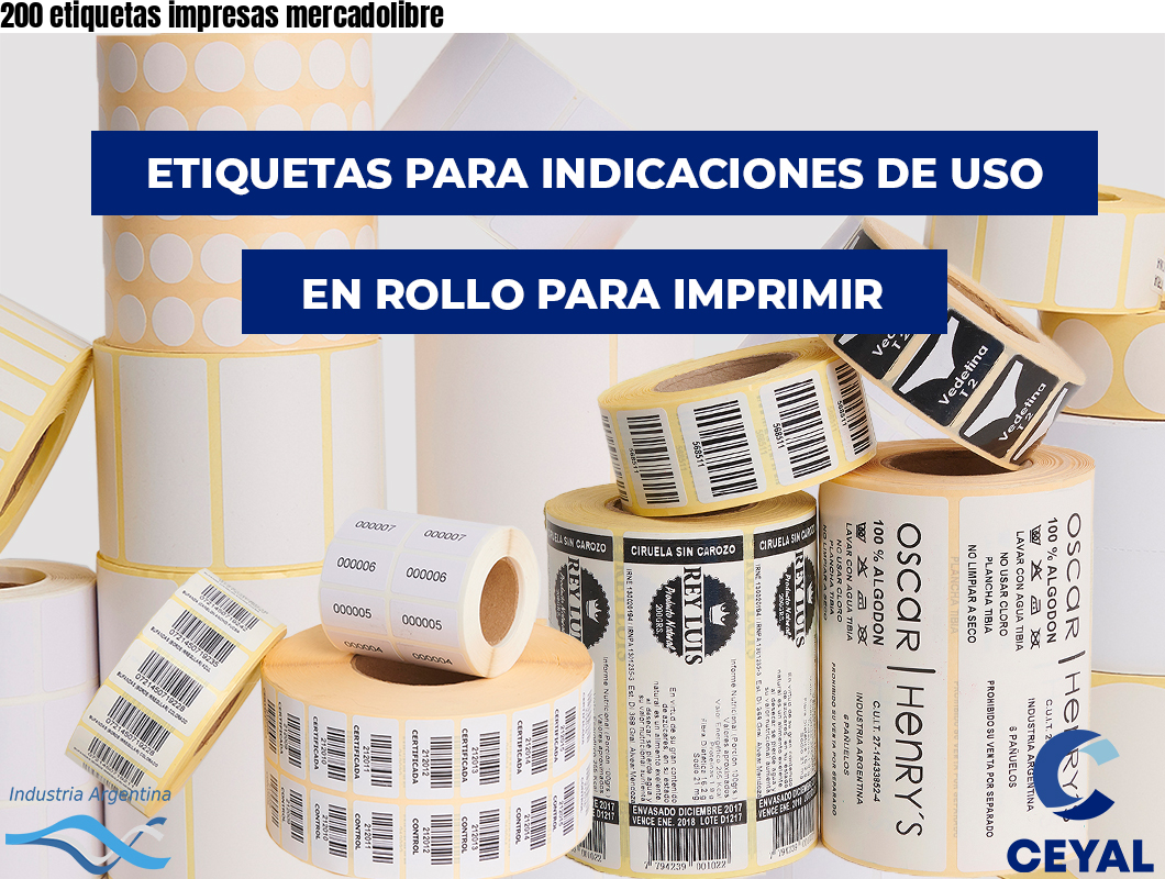 200 etiquetas impresas mercadolibre