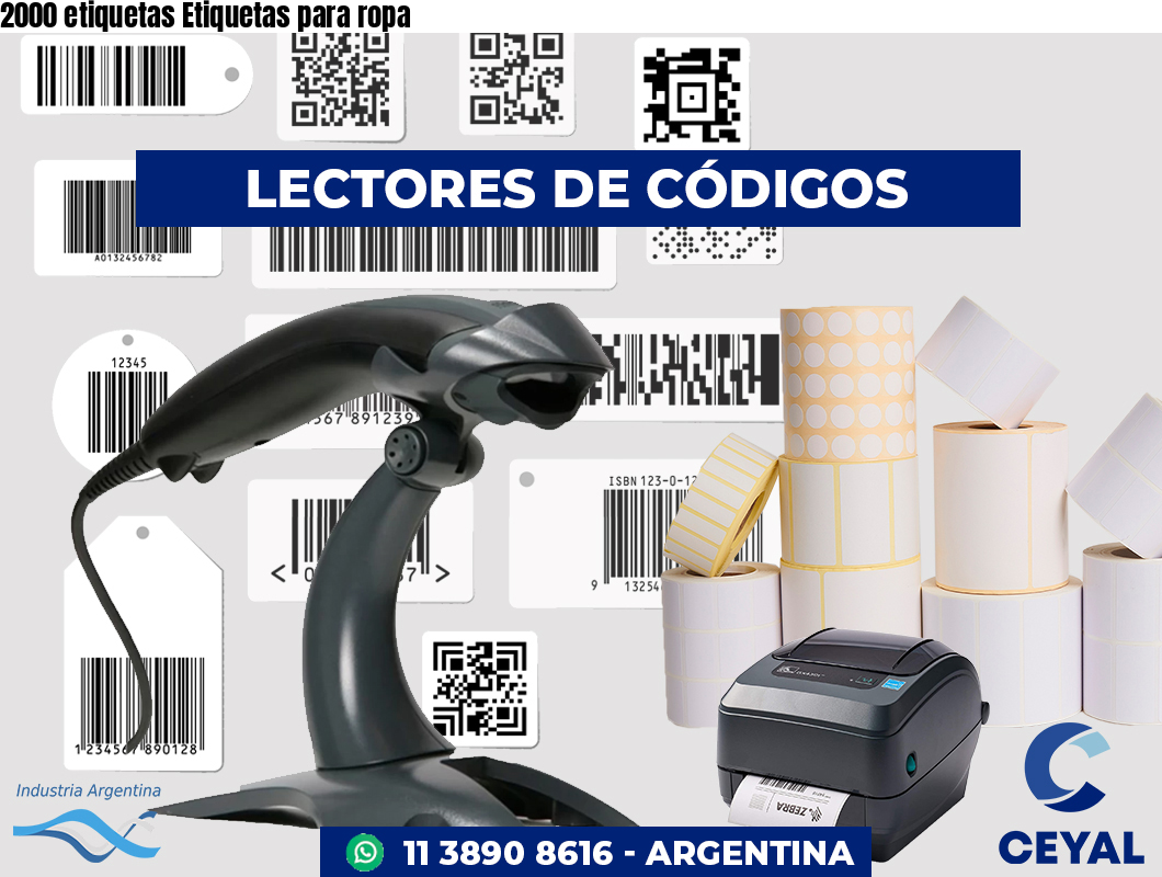 2000 etiquetas Etiquetas para ropa