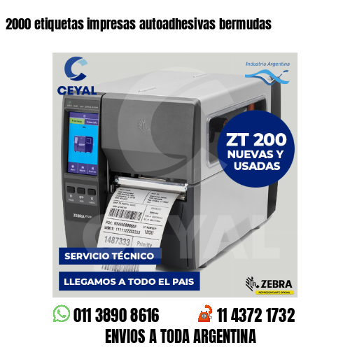 2000 etiquetas impresas autoadhesivas bermudas