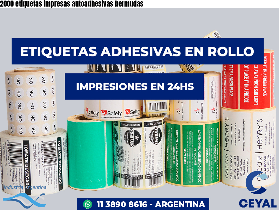 2000 etiquetas impresas autoadhesivas bermudas