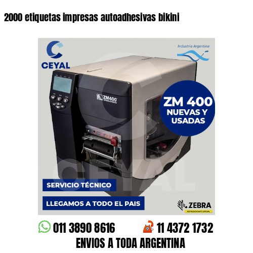 2000 etiquetas impresas autoadhesivas bikini