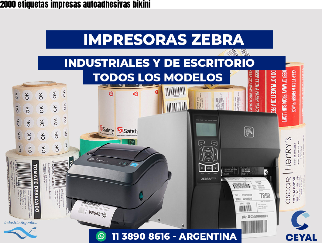 2000 etiquetas impresas autoadhesivas bikini