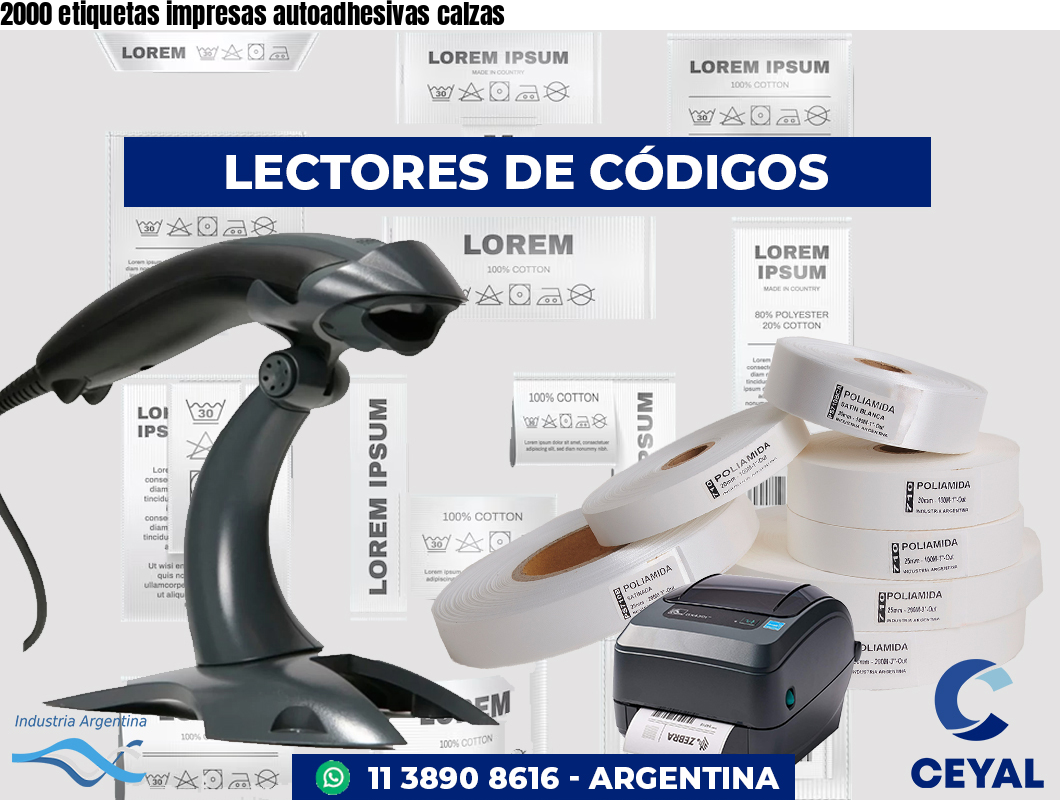 2000 etiquetas impresas autoadhesivas calzas
