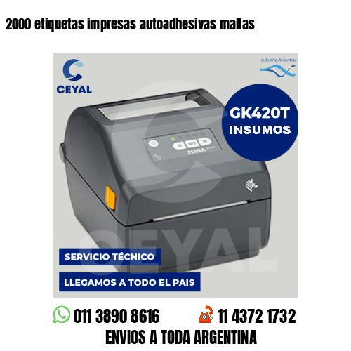 2000 etiquetas impresas autoadhesivas mallas
