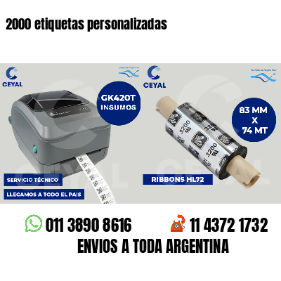 2000 etiquetas personalizadas