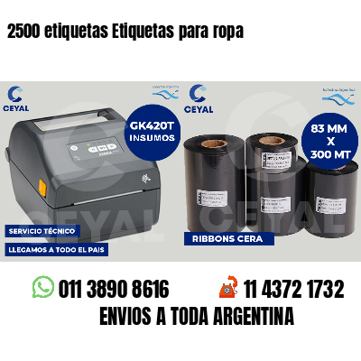 2500 etiquetas Etiquetas para ropa