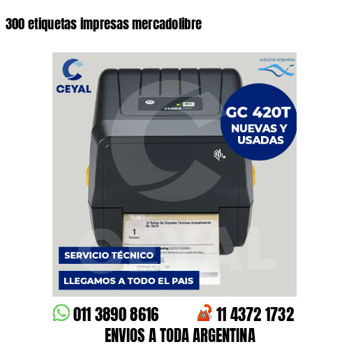 300 etiquetas impresas mercadolibre