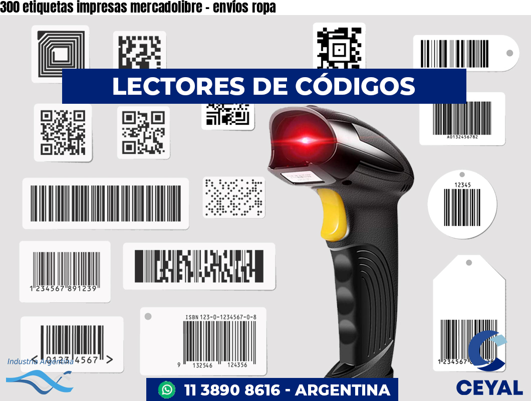 300 etiquetas impresas mercadolibre - envíos ropa
