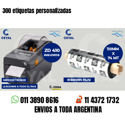 300 etiquetas personalizadas