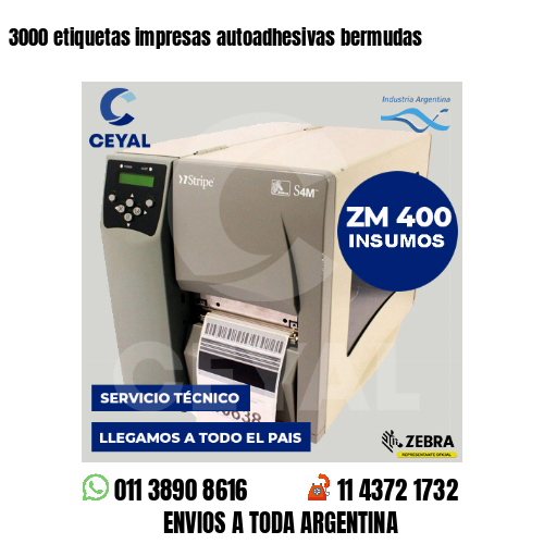 3000 etiquetas impresas autoadhesivas bermudas