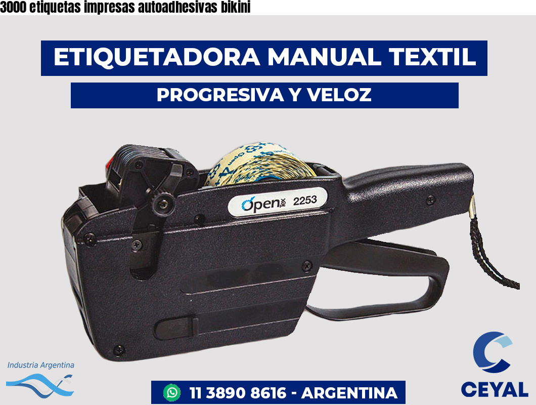 3000 etiquetas impresas autoadhesivas bikini