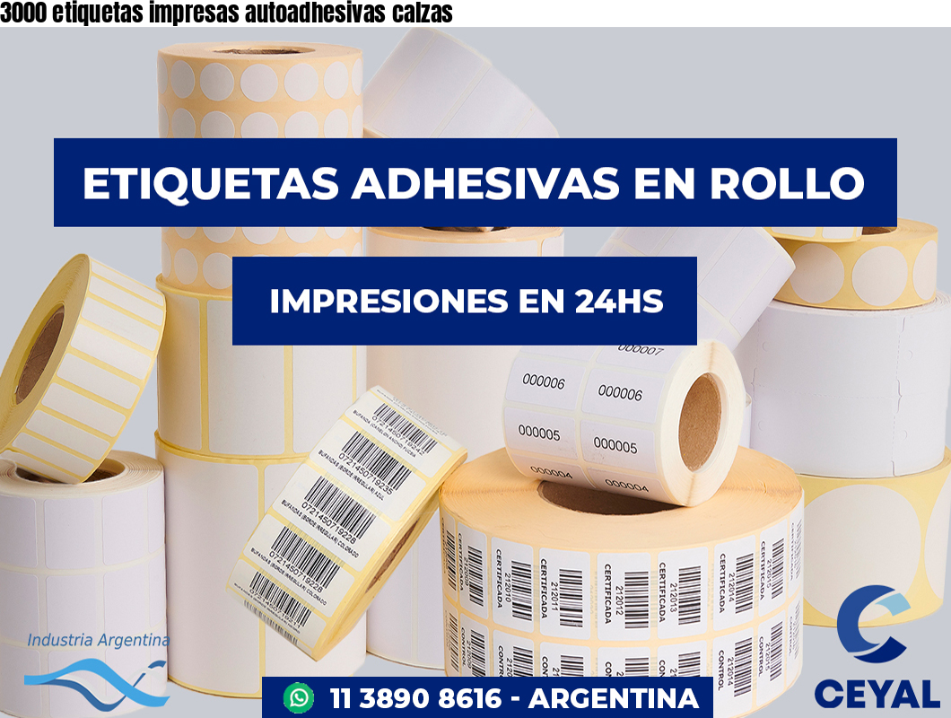 3000 etiquetas impresas autoadhesivas calzas