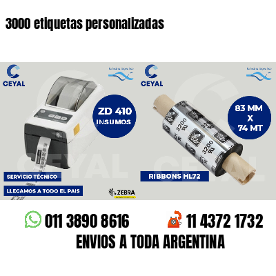 3000 etiquetas personalizadas